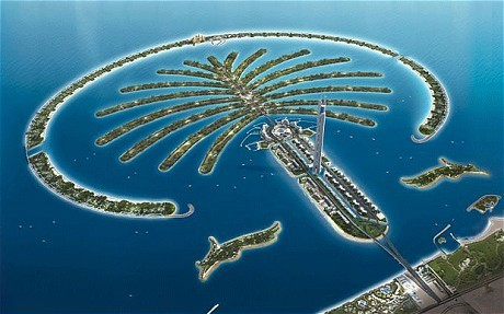 Palm Islands sind zwei künstliche Inselgruppen ( The Palm, Jebel Ali und The Palm, Jumeirah ), die seit 2001 in Dubai, Vereinigte Arabische Emirate,