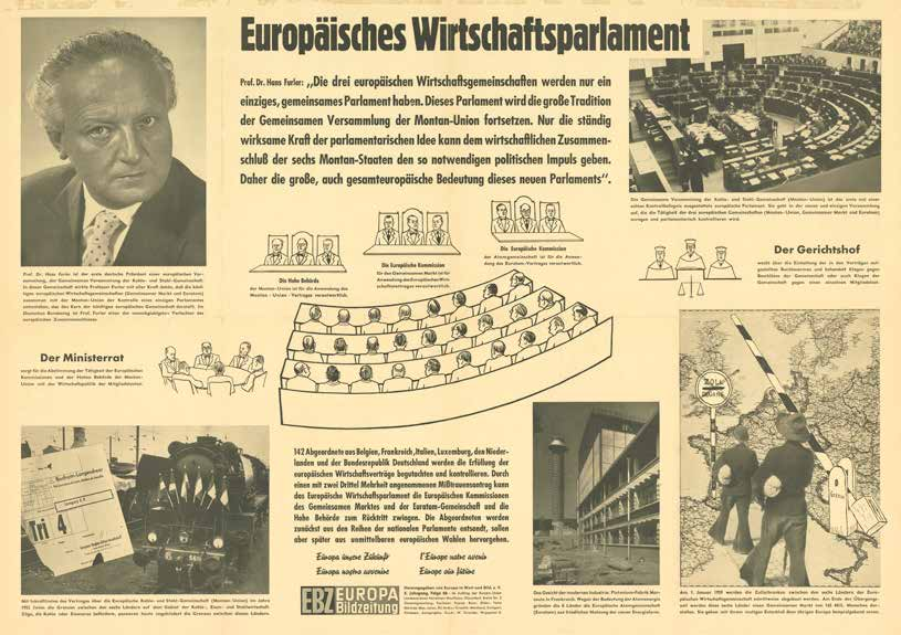 1951 unterzeichnen die Benelux-Staaten, Deutschland, Frankreich und Italien den Vertrag über die Gründung der Europäischen Gemeinschaft für Kohle und Stahl (EGKS).
