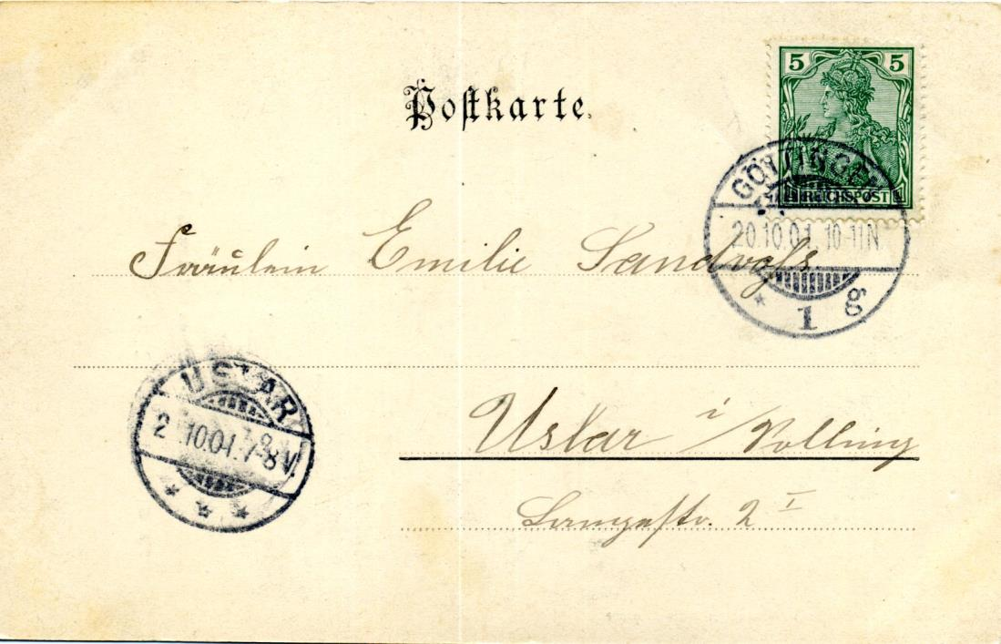 Bis 1905 war die Adressseite einer Ansichtskarte ausschließlich für die Briefmarke, Poststempel und Adressierung bestimmt.