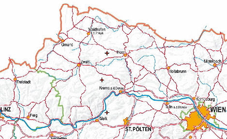 4 2 Einführung 2.1 Geographischer Überblick Alle drei Erzvorkommen befinden sich in Niederösterreich. Abbildung 1: Nördliches Niederösterreich, Ausschnitt aus ÖK, Maßstab 1 : 2 Mio. (www.austrianmap.