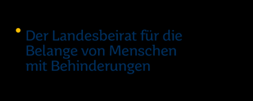 Anne Funke Mitglieder Stellvertretende Mitglieder 1) Der/die Landesbeauftragte für die Belange von Menschen mit Behinderungen Wolfgang Gütlein Landesbeauftragter für die Belange von Menschen mit