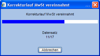 Falls für die angegebene Periode bereits Korrektur-Buchungen vorhanden sind, wird vom System folgende Meldung ausgegeben.