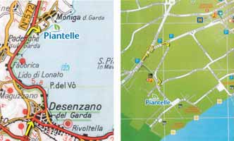 WIE SIE ZU UNS KOMMEN Autobahn Milano - Venezia, Ausfahrt Desenzano del Garda und dann ca. 9 km Richtung Salò, bis zum Kreisverkehr von Moniga.