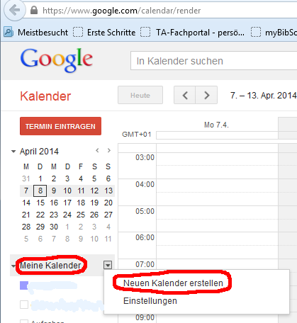 2 Die Architektur des Kalenderdienstes: Import, Export, Speicherung 2.2.2 Freigeben eines Google-Calendars Für das Anlegen eines Google-Calendars brauchen Sie einen eigenen Account bei Google. 3 1.