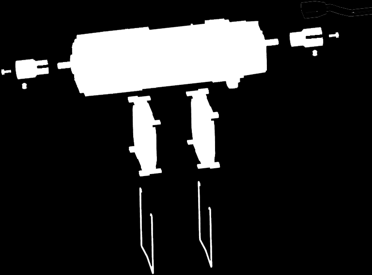3. Kopfschiene 6 x 66 mm, unten offen Schrauben Sie die Adapter () mit Schrauben M3 x 8 () an die Antriebswelle.