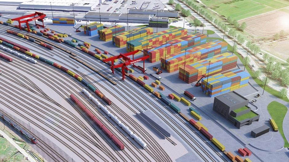 000 m²» Die Containergleise werden von 400 m