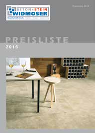 Dazugehörige Prospektunterlagen Preisliste 2016 Pflastersteinprospekt