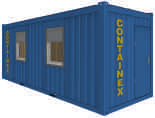 5313,00 Bürocontainer Massiver Stahlprofi lrahmen mit Container-Ecken und Staplertaschen CEE-Außensteckdosen, versenkt Kombinierbare, einfach austauschbare