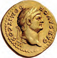 54 272 Aureus, 74, Rom. CAES AVG F - DOMIT COS III. Porträtkopf des Kaisers mit Lorbeerkranz nach rechts.