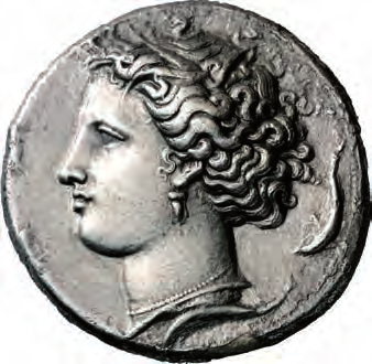 11 Dionysios I. (406-367) 35 Dekadrachme, nach 405, signierte Arbeit des Stempelschneiders Euainetos.