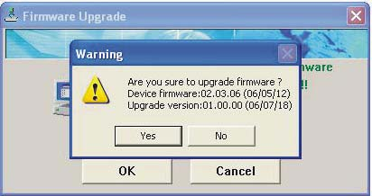 Warnung: Sind Sie sicher, dass Sie die Betriebssoftware nachrüsten möchten? 3.