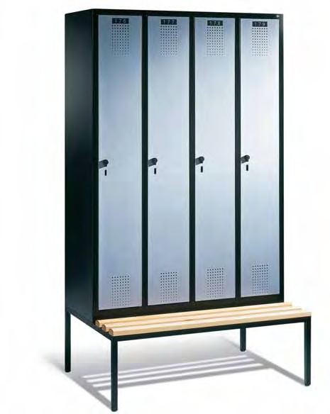 Garderobenschränke S 000 Garderobenschränke mit Sitzbank Sitzlatten für Modelle 00 standardmäßig aus Buche, im Profil ca.