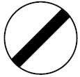 ENDE DER GESCHWINDIGKEITSBESCHRÄNKUNG Dieses Zeichen zeigt das Ende der Geschwindigkeitsbeschränkung an.