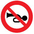 14. HUPVERBOT Dieses Zeichen zeigt an, dass die Betätigung der Vorrichtungen zur Abgabe von Schallzeichen verboten ist, wenn zur Abwendung