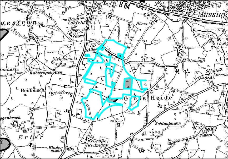 01.09.2015 Seite 101 Everswinkel 1 1. Allgemeine Informationen Kartenausschnitt (M. 1:50.000) 1.01 Kreis Warendorf 1.02 Kommune Everswinkel 1.03 Größe / Länge ca. 88 ha (7 Teilflächen) 1.04 Reg.