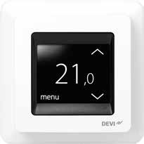 Raum- / Bodentemperierung DEVIreg TM Touch Thermostat mit Schaltuhr und adaptiver Regelung DEVIreg Touch Uhrenthermostat mit 2" Touch-Display. Selbsterklärende, schnelle und einfache Menüführung.