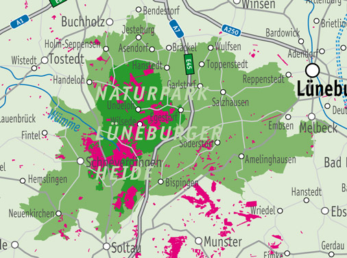 23 Wo liegen Heideflächen im Naturpark Lüneburger Heide?