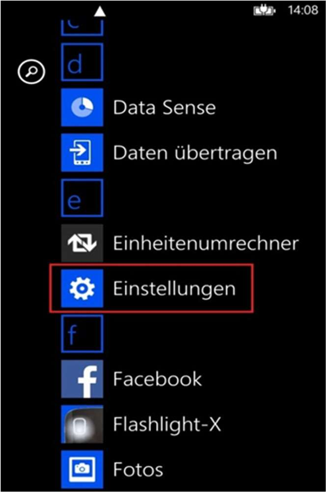 Windows Phone Als Beispiel wurde hier Windows Phone 8.0 ausgewählt.