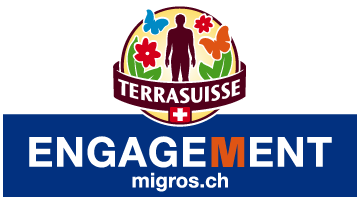 veränderte Produkte. Diese 4 Logos der Migros bestätigen, dass sie, je nach Art des Logos, ökologische oder soziale Richtlinien einhalten.