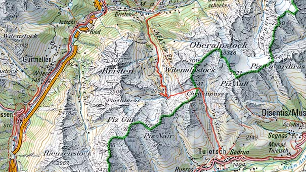 Bristen Etzlihütte Chrüzlipass Sedrun Tageswanderung am 17.08.2013 Route: ( NOTE: Diese Route wird oft als 2-Tagestour mit Übernachtung in der Etzlihütte begangen).