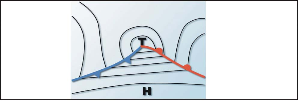 Bei weiterer Intensivierung des Luftdruckfalls entwickelt sich ein bodennahes Tiefdruckgebiet mit geschlossenen Isobaren, also Linien gleichen Luftdruckes in der Wetterkarte.