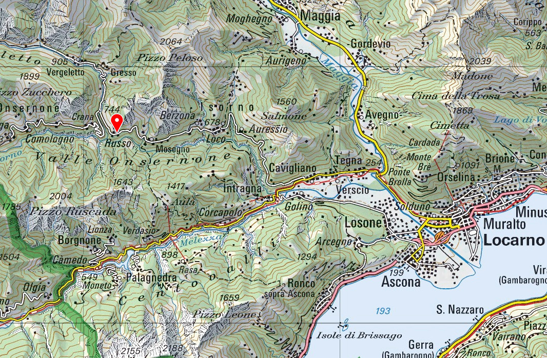 LAGE Das Onsernone-Tal ist eines der schönsten und wildesten Täler des Tessins.