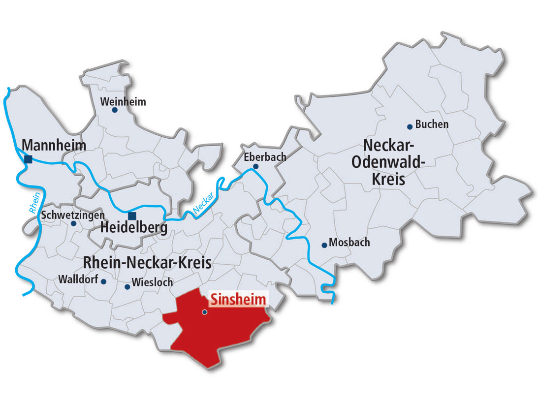 Sinsheim Bevölkerung (31.12.2015)* 35.175 Mittelzentrum Gewerbesteuer Hebesatz 2016* 370 Grundsteuer B-Hebesatz 2016* 380 Kaufkraft 2016 in Mio.