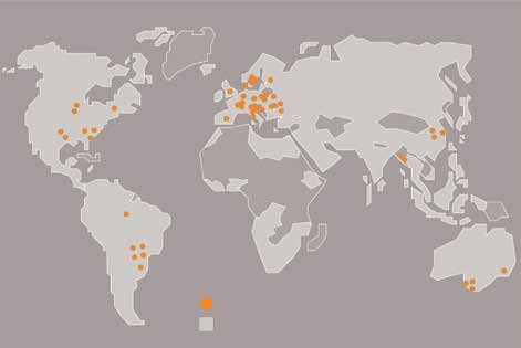 5 über uns International: Electrolux produziert in 20 Ländern der Welt und ist in 150 Ländern vertreten.