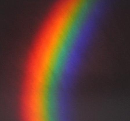 4. Wenn du alles richtig machst, entsteht etwa das dargestellte Bild. 1. Im Spektrum treten unter anderen die folgenden Farben auf: Grün, Blau, Rot, Gelb, Orange und Violett.