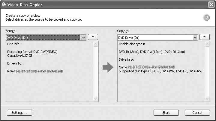 Im Folgenden wird erläutert, wie die auf einer DVD-RW (12 cm) gespeicherten Bilder auf eine DVD-R (12 cm) im DVD- Laufwerk des Computers kopiert werden können.