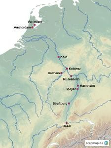 der wahrscheinlich wichtigsten Wasserstraße Europas, von Amsterdam an der Nordsee bis nach Basel, dem Tor zu den Schweizer Alpen.