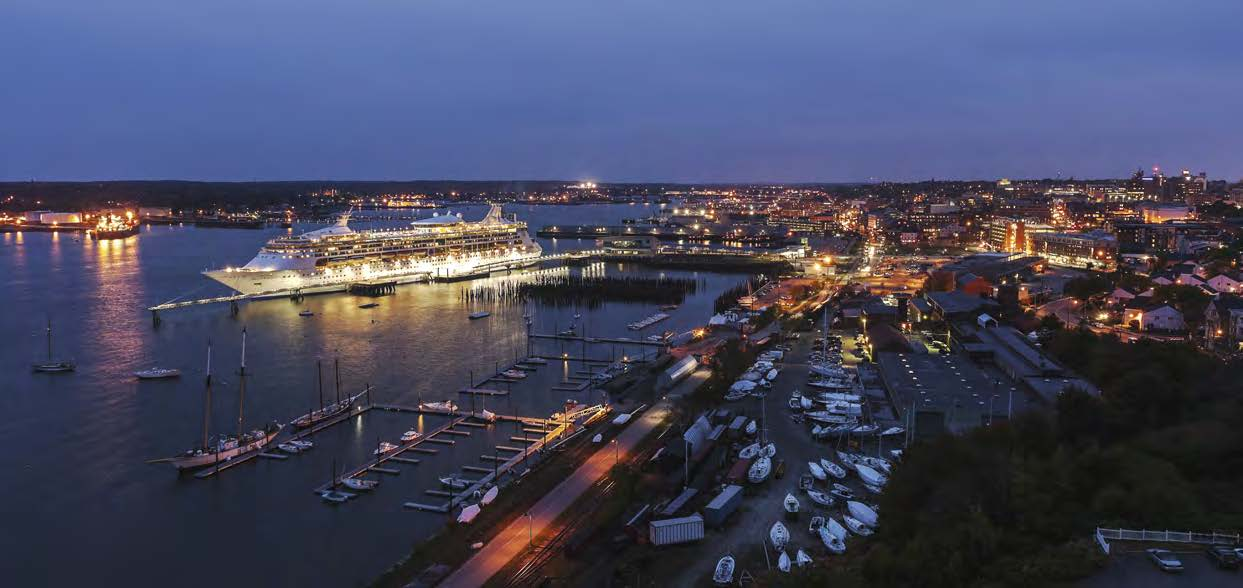 Portland bei Sonnenuntergang: Maines größte Stadt ist während der Hauptsaison auch Anlaufziel für Kreuzfahrtschiffe.