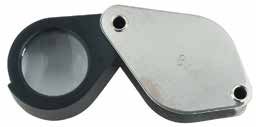 Klapplupen Folding Magnifiers Technikerlupe in schwarzer Kunststoff-Fassung, eingeschraubte plankonvexe Linsen.