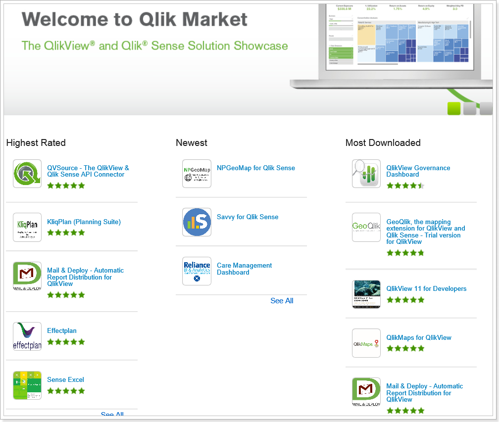 QLIK MARKET diverse Erweiterungen für QlikView und Qlik