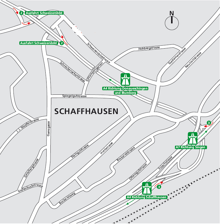 Die Lage an der Schweizersbildstrasse in unmittelbarer Nähe zur Autobahn Ein- und Ausfahrt (A4) gewährleistet eine optimale Erreichbarkeit und gute Sichtbarkeit des Industrie- und Gewerbegebäudes.