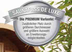 Saunafass 280 de luxe mit Halbrundglas SAUNAFASS