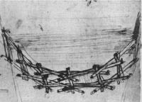 4. Leonardobrücke Leonardo da Vinci plante 1483 eine Konstruktion einer sehr leichten und leicht zu transportierenden bogenförmigen Brücke.
