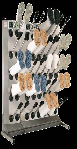 Zusammensetzbares System aus Edelstahl mit Basismodulen für 5 Paar, 5 Paar Schuhe oder Stiefel bzw.