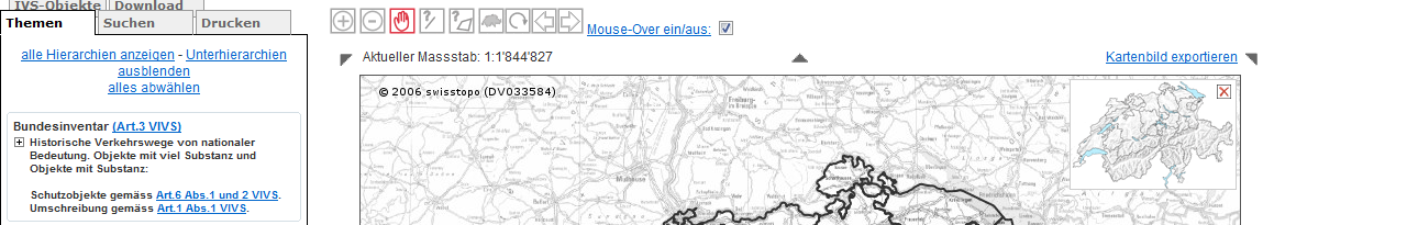 Zur Startseite: Google-Suche nach ivs-gis oder http://ivs-gis.admin.ch Das Inventar historischer Verkehrswege der Schweiz (IVS) ist auf einer interaktiven Plattform im Internet veröffentlicht.
