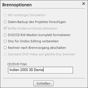 Normalerweise legt MAGIX Fotos auf CD & DVD diese Einstellungen jedoch automatisch fest. Abbildung 2.19: Dialogfenster DISC FÜR DVD-PLAYER BRENNEN 7.