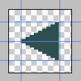 Malen Sie dann das Dreieck aus. Um die Komplementärfarbe zu erhalten drücken Sie die Tastenkombination Strg + I. Blenden Sie den Hintergrund in der Ebenenpalette wieder ein.