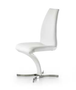 Upholstered chair with steel frame and cover in fabric, soft leather or synthetic leather as per our sample