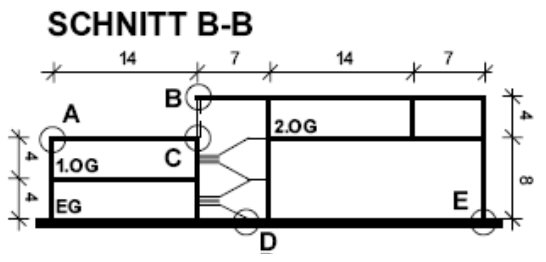Musterbeispiel 2 Beispiel eines Tragwerksplanes Werkhof Tragwerksplan: Grundriss EG mit