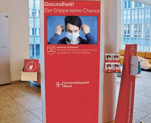 Beispiel 2: Universitätsspital Basel oder neulich an der Impfbar Auch das Universitätsspital Basel ermöglichte dem Personal einen einfachen Zugang zur Grippeimpfung: mit einer Impfbar, die während