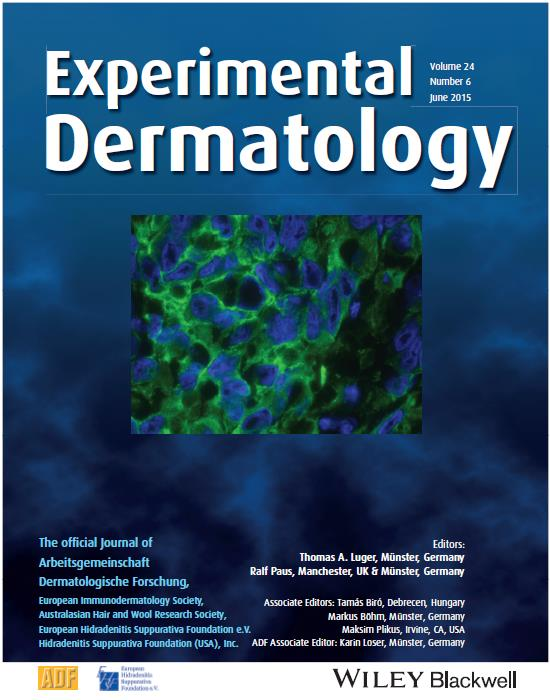 7 Experimental Dermatology Experimental Dermatology ist das offizielle Journal der folgenden Gesellschaften: European Immunodermatology Society, Australasian Hair and Wool Research Society,