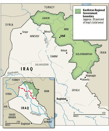 2. Wirtschaftsdaten Kurdistan ist eine Bergregion, reich an natürlichen Ressourcen Gesamtfläche: 40,643 sq km Bevölkerung: ca.