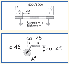 integrierter seitlicher Schalter integrierte Nut für Relingsystem Linero 2000 flackerfreier