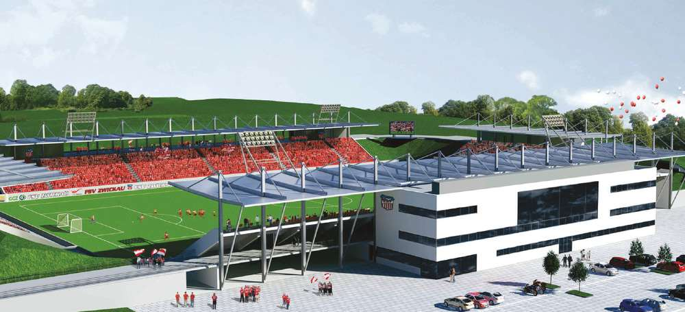 Investitionen Stadionneubau in Eckersbach Stadionneubau
