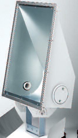 Anschluss: Außenliegende Anschlussdose aus Siluminguss mit 1 Verschraubung M20 x 1,5. Lampenwechsel: Einfacher Lampen wechsel durch seitlich am Gehäuse befindlichen Deckel.
