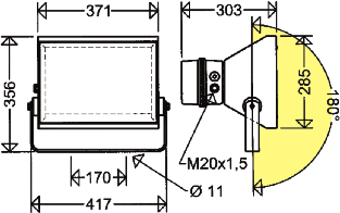 7660 mit angebautem VG-Kasten 10150 inkl. Zündgerät Wind angriffsfl. A = 0,1m HIT-CE-G12 HST HIT Type Artikel-Nr. 1) Lampen Gewicht Watt ca. kg 4) für Hochdrucklampen, Röhrenform, Sockel G12 bzw.